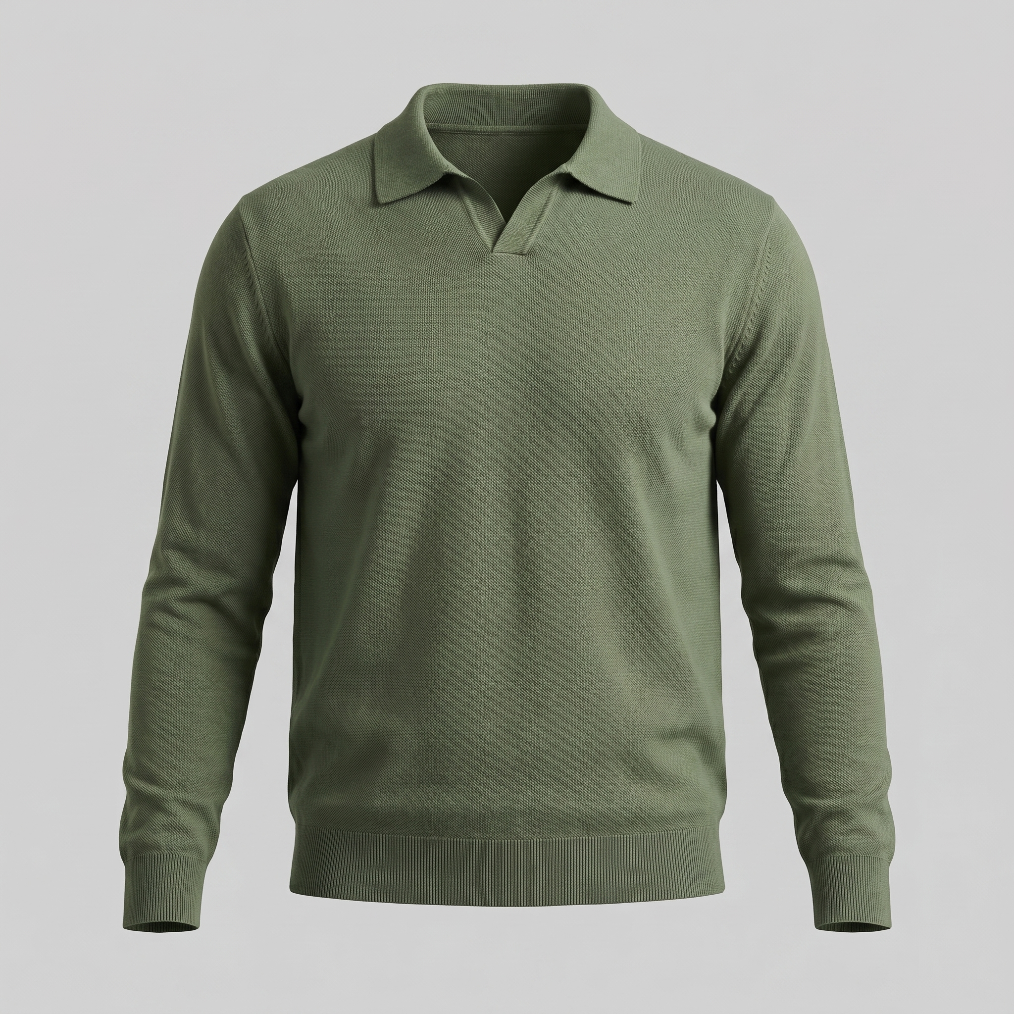 Herren Woll Polo Mit V Ausschnitt
