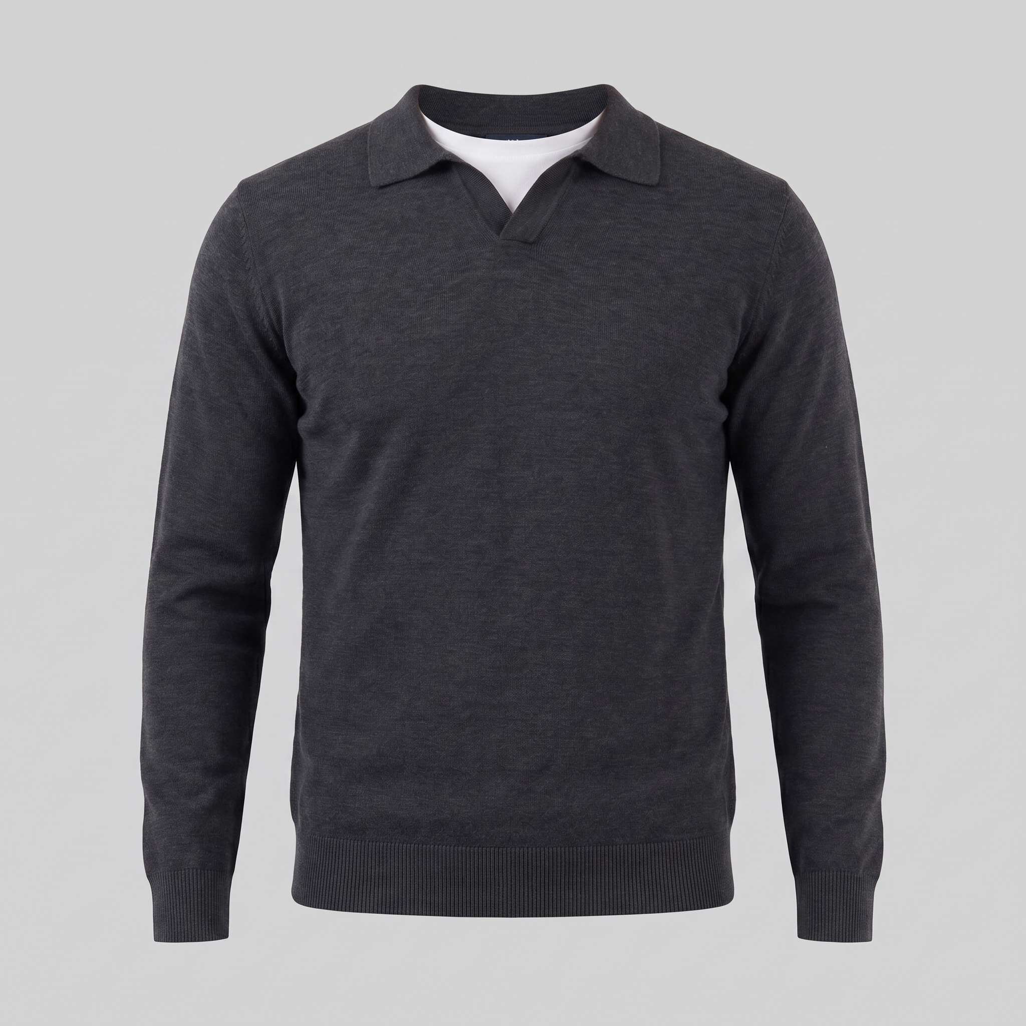 Herren Woll Polo Mit V Ausschnitt