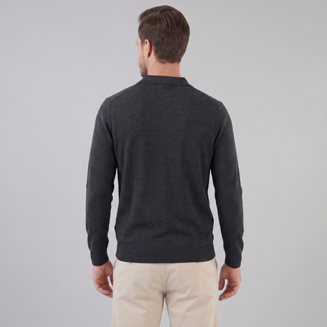 Herren Woll Polo Mit V Ausschnitt