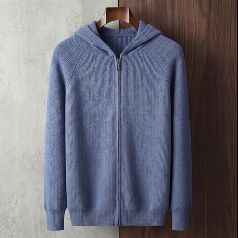 Herren Woll Hoodie Mit Reißverschluss