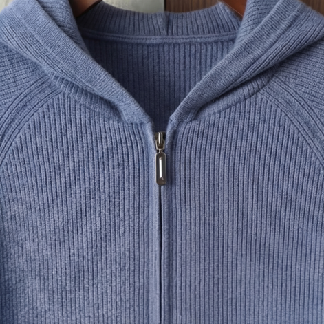 Herren Woll Hoodie Mit Reißverschluss
