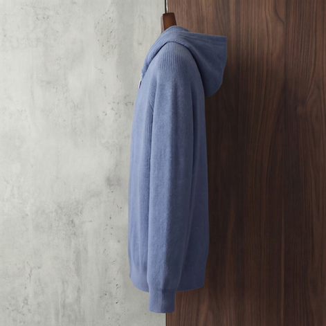 Herren Woll Hoodie Mit Reißverschluss
