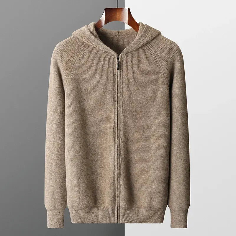 Herren Woll Hoodie Mit Reißverschluss