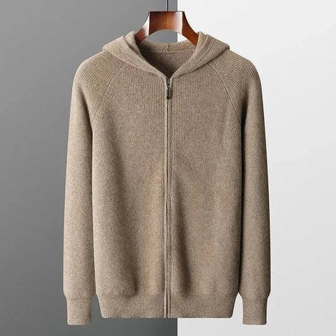 Herren Woll Hoodie Mit Reißverschluss