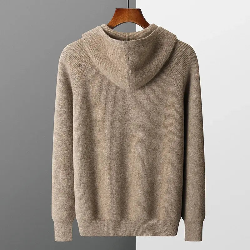 Herren Woll Hoodie Mit Reißverschluss