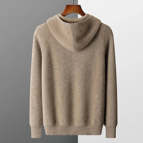 Herren Woll Hoodie Mit Reißverschluss