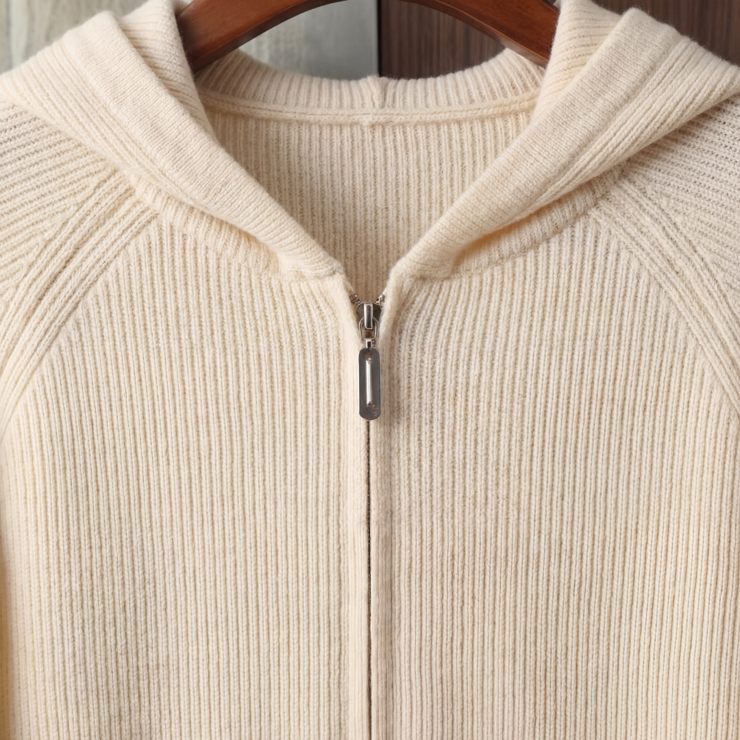 Herren Woll Hoodie Mit Reißverschluss