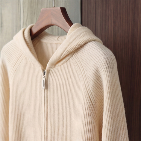 Herren Woll Hoodie Mit Reißverschluss