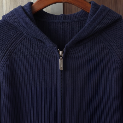 Herren Woll Hoodie Mit Reißverschluss