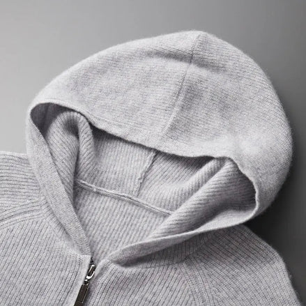 Herren Woll Hoodie Mit Reißverschluss