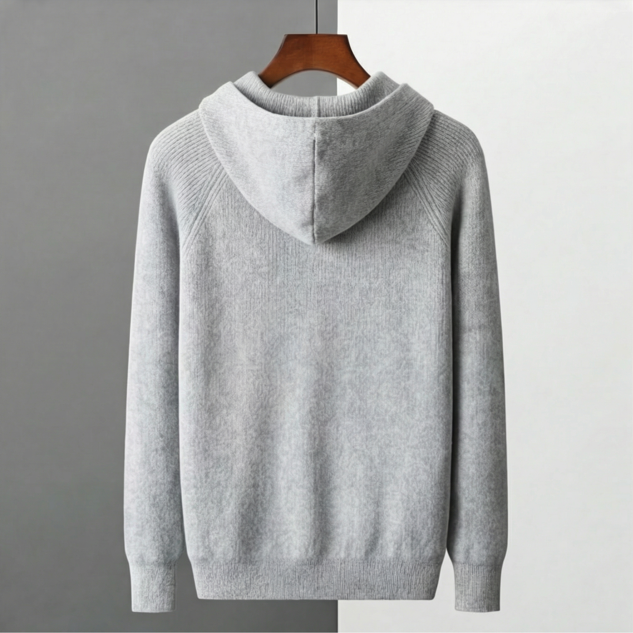 Herren Woll Hoodie Mit Reißverschluss