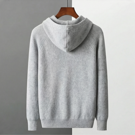 Herren Woll Hoodie Mit Reißverschluss