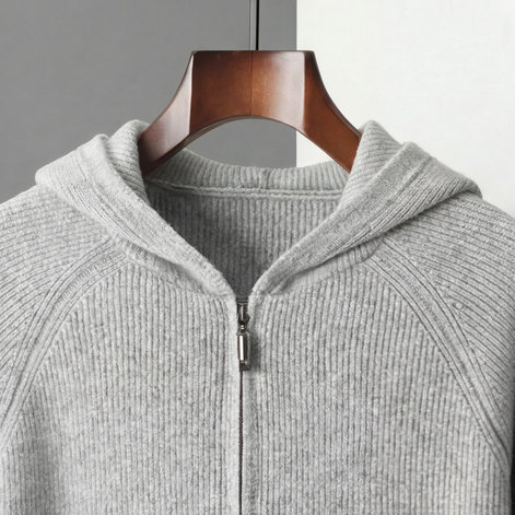 Herren Woll Hoodie Mit Reißverschluss