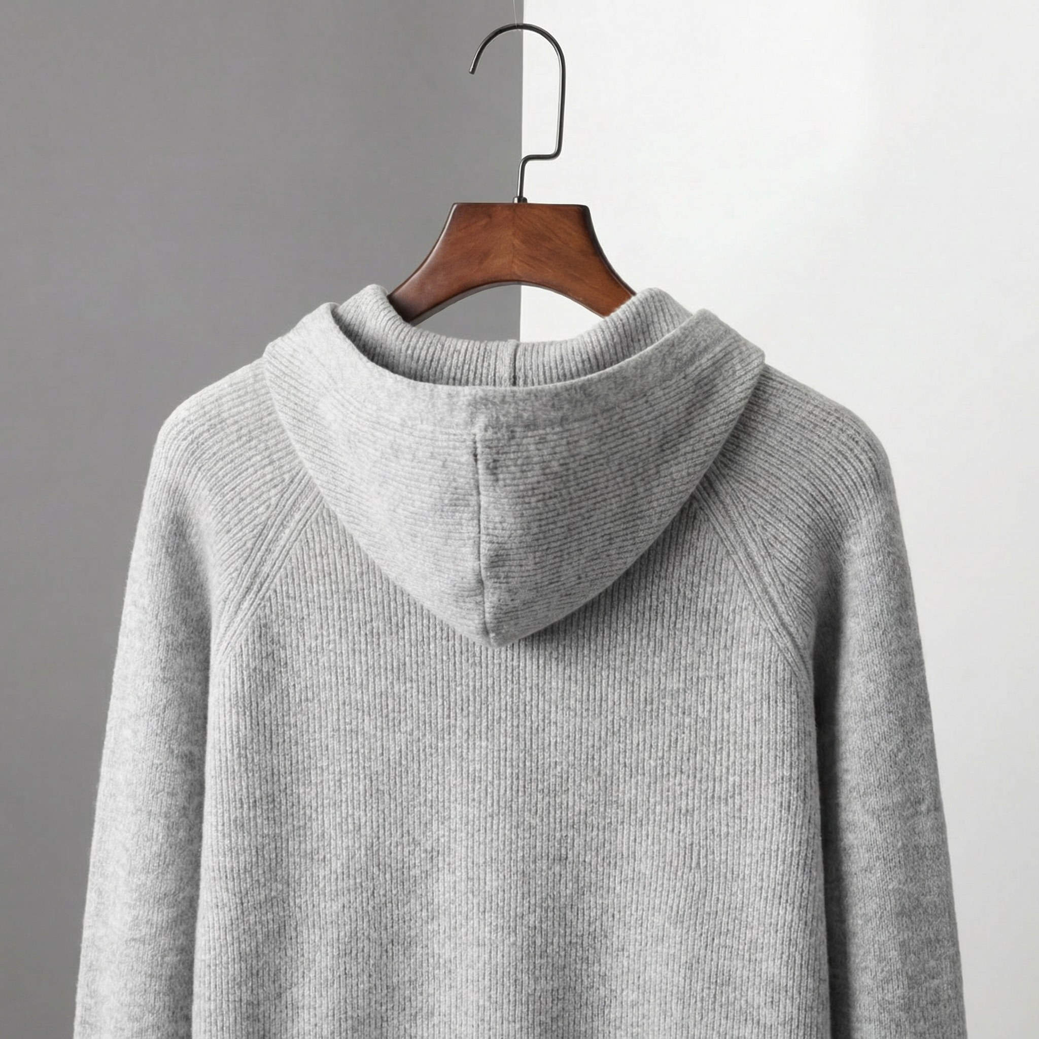 Herren Woll Hoodie Mit Reißverschluss