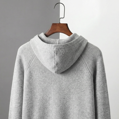 Herren Woll Hoodie Mit Reißverschluss