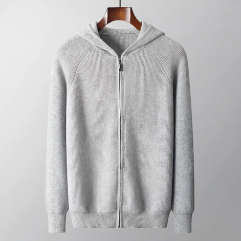 Herren Woll Hoodie Mit Reißverschluss