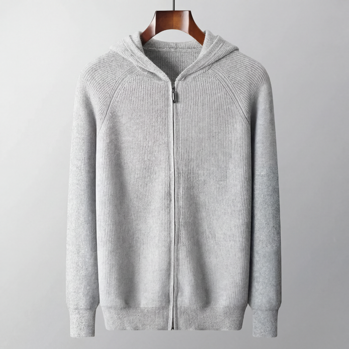 Herren Woll Hoodie Mit Reißverschluss