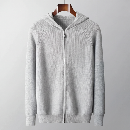 Herren Woll Hoodie Mit Reißverschluss