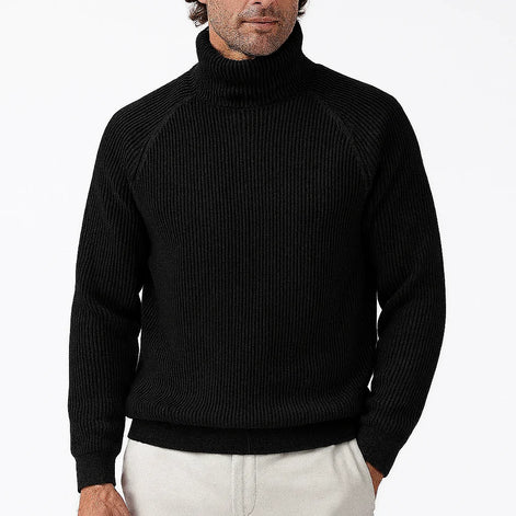 Rollkragen Pullover Herren - Gerippter Strickpullover für Herbst