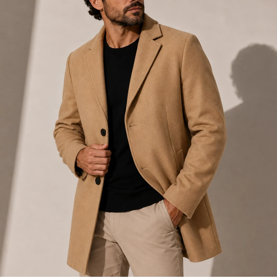 Winter Herren Mantel Klassisch Tailliert Freizeitstil