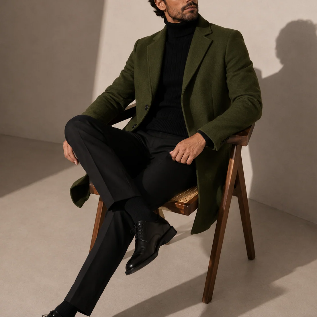 Winter Herren Mantel Klassisch Tailliert Freizeitstil