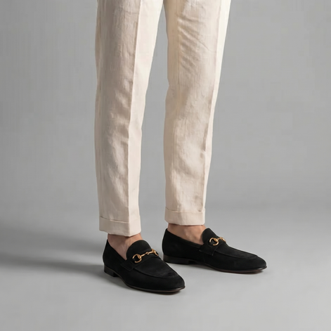 Herren Wildleder Loafers Mit Horsebit Detail